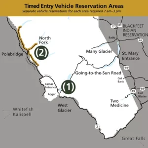 Glacier 2025 Timed Entry Vehicle Reservation Areas